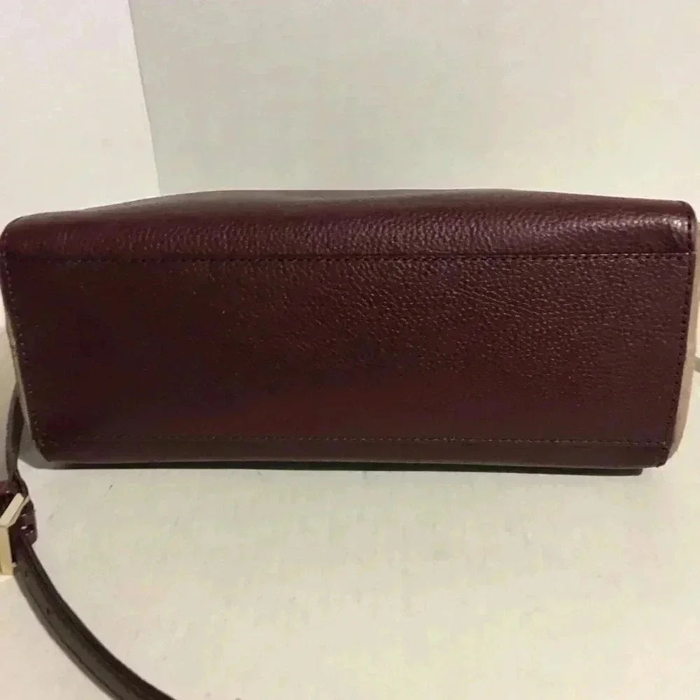 Kate Spade Plum/ beige leather crossbody bag